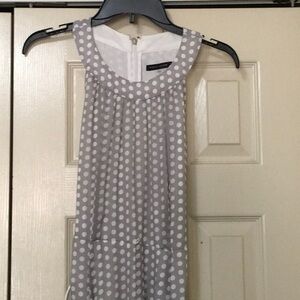 Tommy Hilfiger gray and white polka dot silk dress